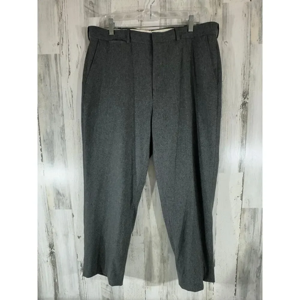 Polo Ralph Lauren Mens‎ Pants Size 38x27 Gray Wool Blend High Rise Italy